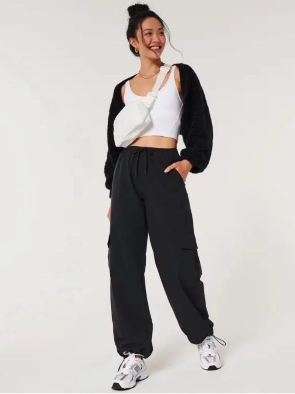 Gilly Hicks Black Cargo Jogger Pants Black size XS